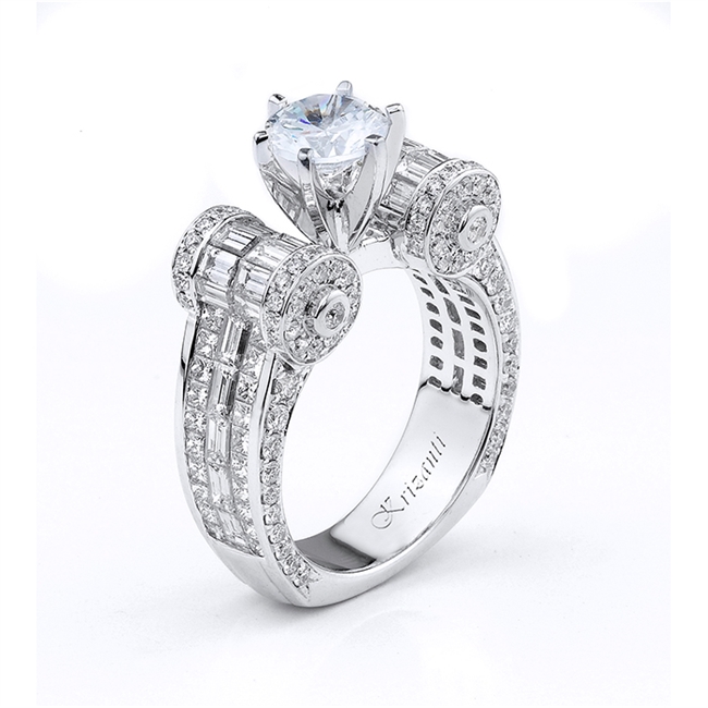 18KTW INVISIBLE SET, ENGAGEMENT RING 3.32CT